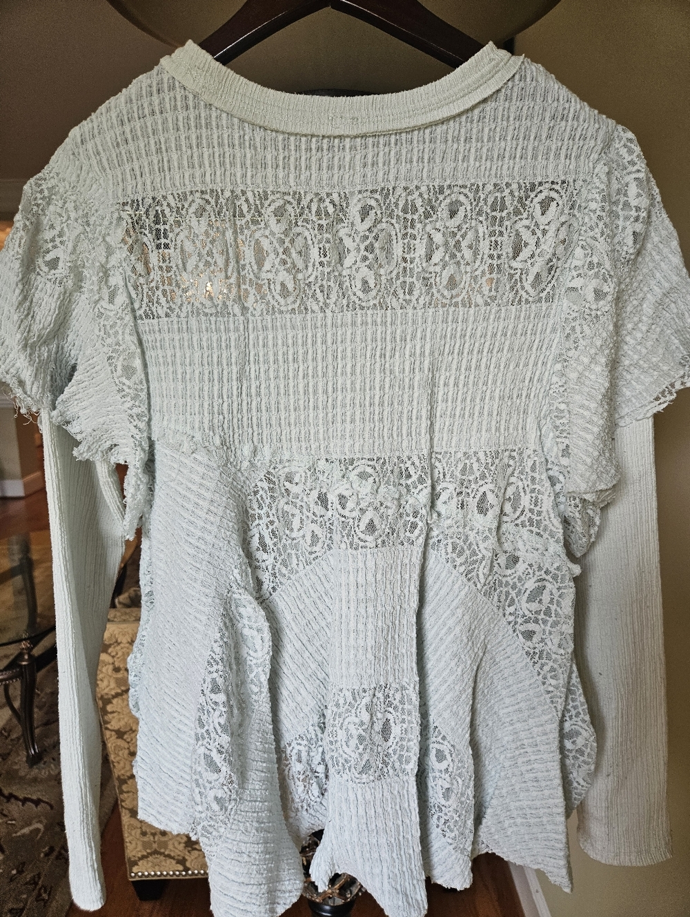 NWOT Free People Snowfall Lace Patchwork Ruffles Tunic - Picture 6 of 13